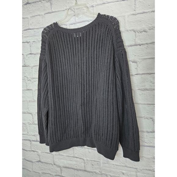 Aritzia Wilfred Free mesh cotton boatneck black afterglow sweater Medium. - Picture 6 of 9